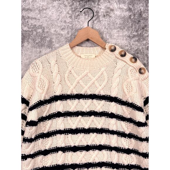 Sezane Sweater Small Womens Jane Jumper Chunky Merino Wool Knit Striped - Picture 2 of 8